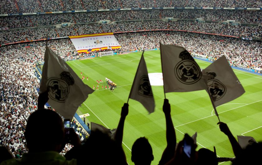 Eighty thousand people inside the Bernabeu stadium watching Real Madrid play Barcelona.