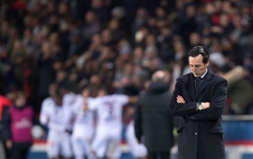 Paris: French Ligue 1 match between Paris Saint-Germain and OGC Nice, Unai Emery coach of PSG